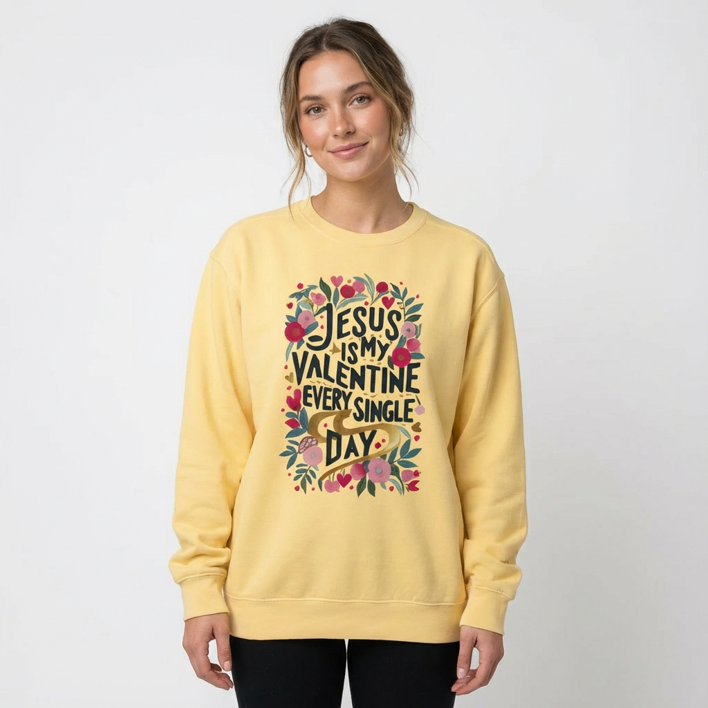 Jesus is my Valentine Every Day Unisex garment-dyed sweatshirt
