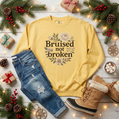 Bruised Not Broken Unisex garment-dyed fleece crewneck sweatshirt