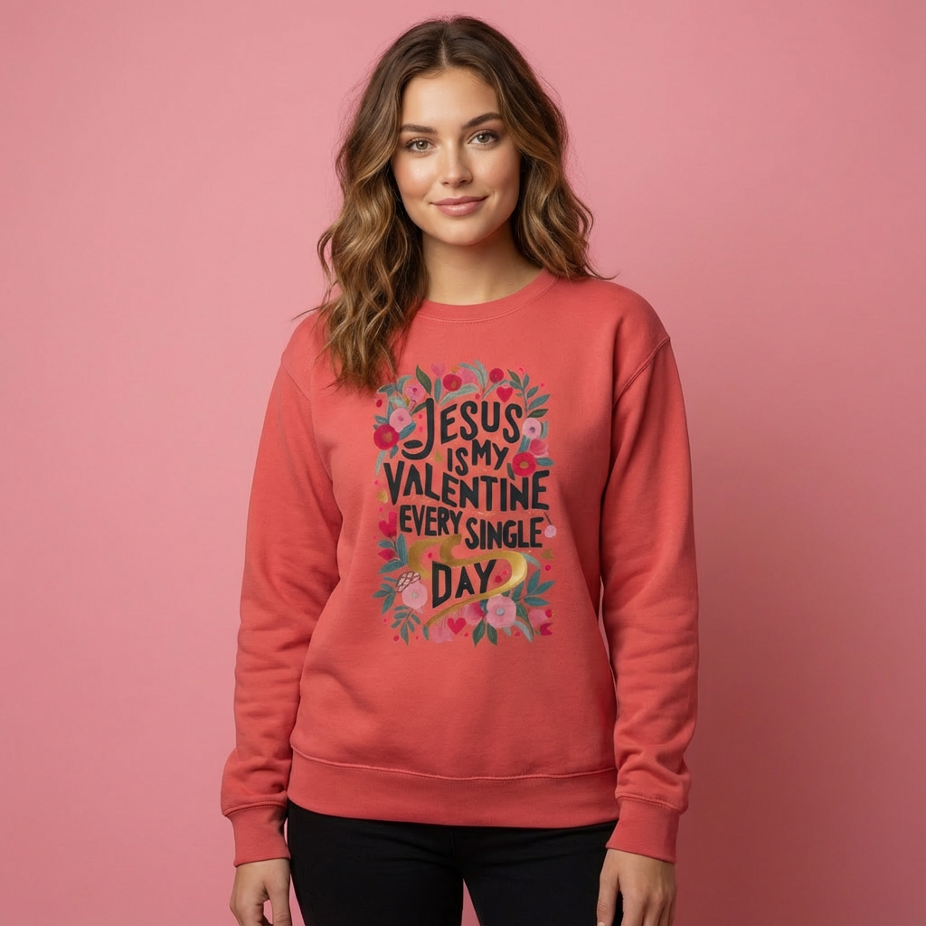 Jesus is my Valentine Every Day Unisex garment-dyed sweatshirt