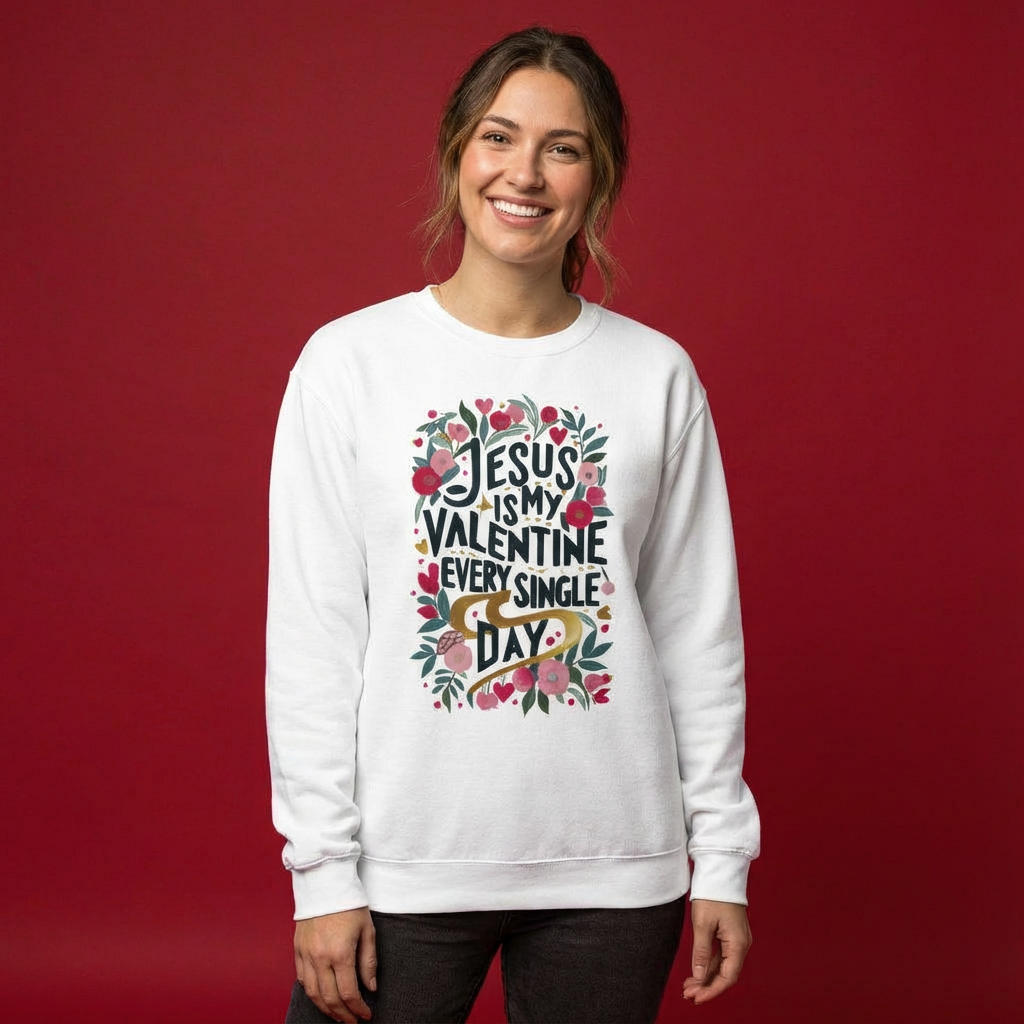 Jesus is my Valentine Every Day Unisex garment-dyed sweatshirt