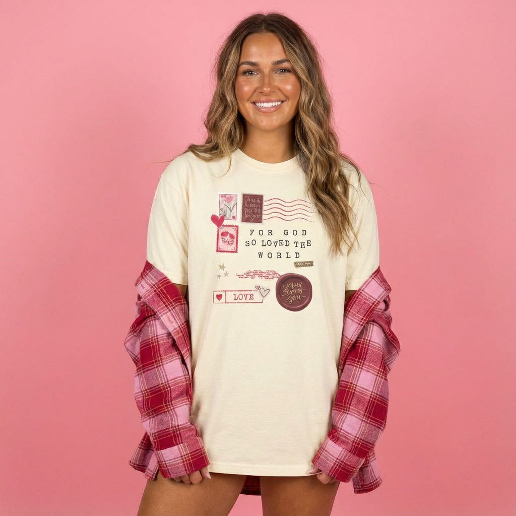 For God So Loved the World Postage Unisex garment-dyed heavyweight t-shirt