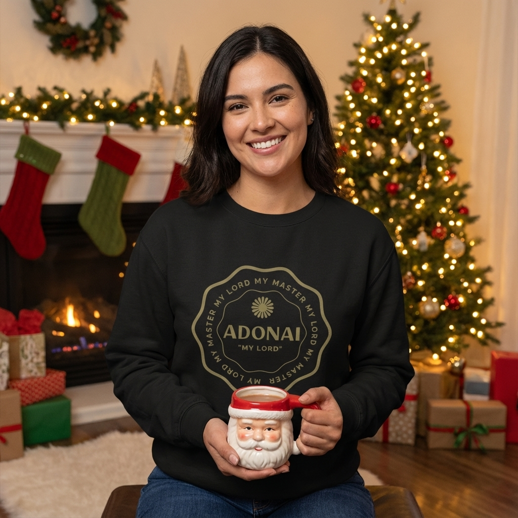 Adonai Name of God Unisex garment-dyed fleece crewneck sweatshirt