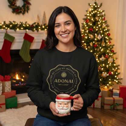 Adonai Name of God Unisex garment-dyed fleece crewneck sweatshirt