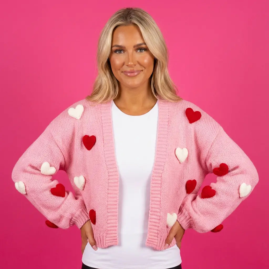 Heart Open Front Cardigan