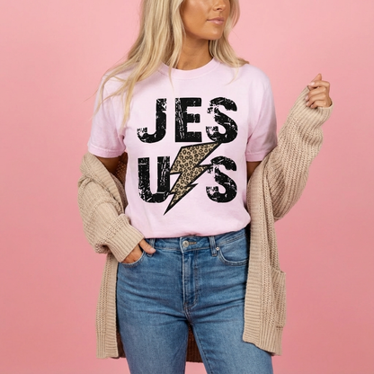 Jesus Leopard Women’s heavyweight boxy tee