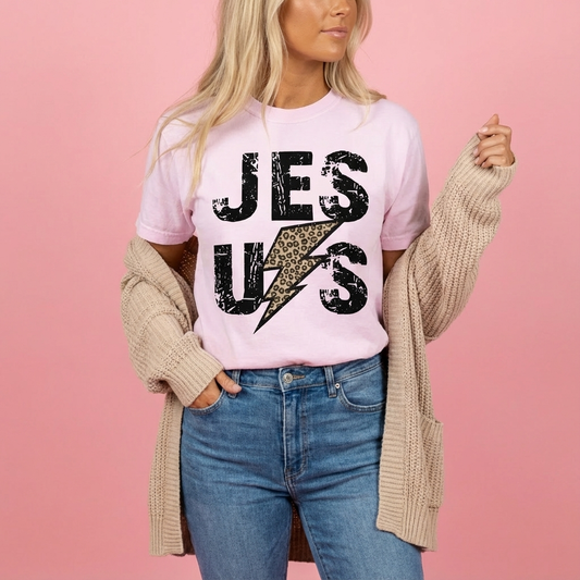 Jesus Leopard Women’s heavyweight boxy tee